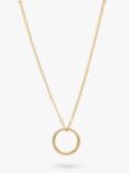 Astrid & Miyu Halo Ring Beaded Pendant Necklace, Gold