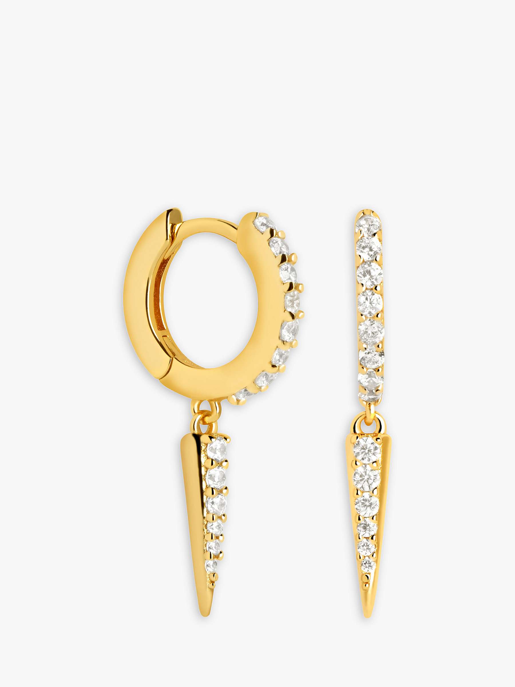 Buy Astrid & Miyu Spike Drop Huggie Hoop Earrings, Gold Online at johnlewis.com