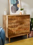 John Lewis ANYDAY Groove Mango Wood 3 Drawer Chest, Natural