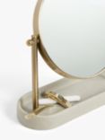 John Lewis Drift Brass Finish Pedestal Mirror, Natural