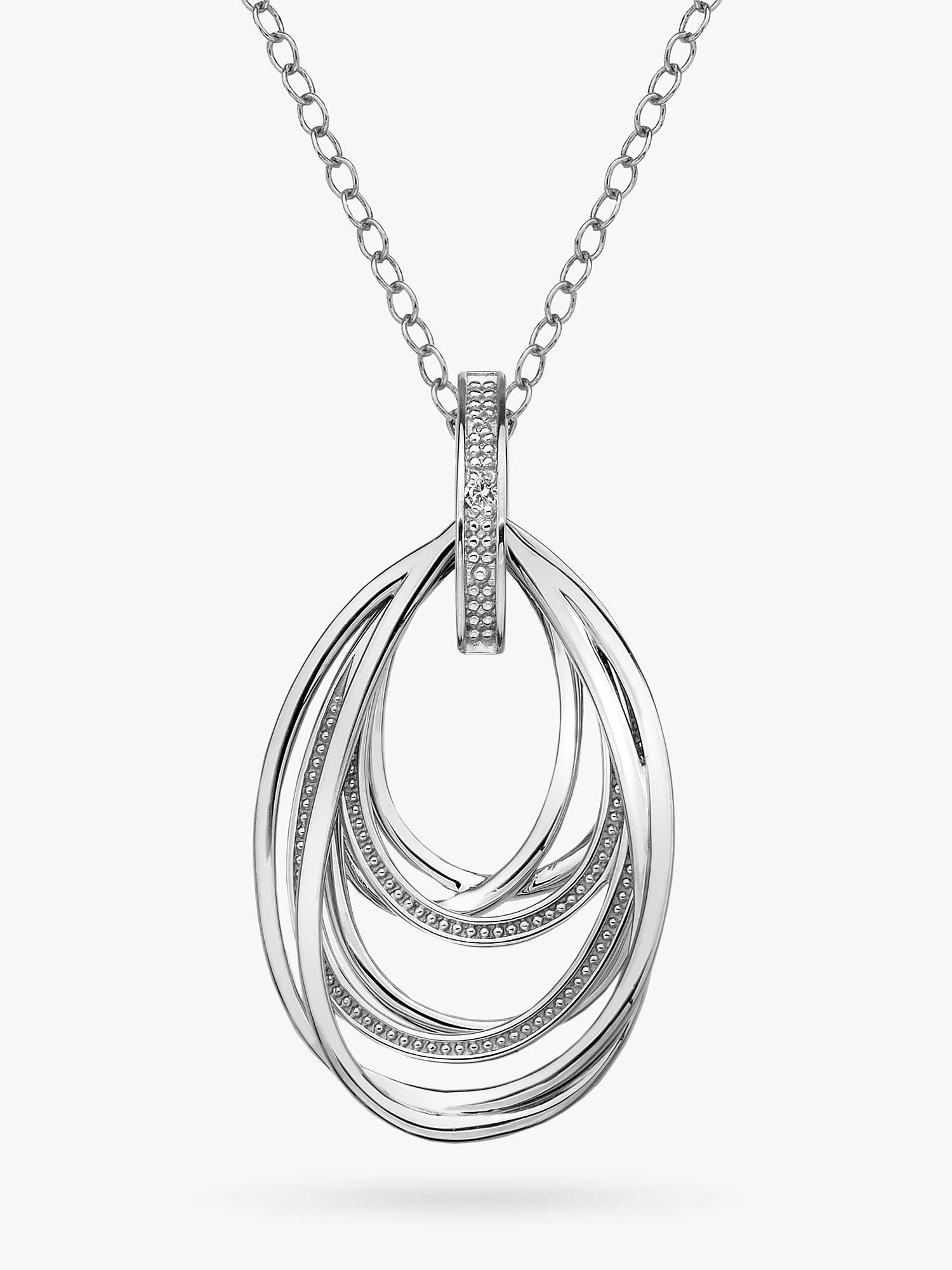 Buy Hot Diamonds Glamorous Diamond Pendant Necklace, Silver Online at johnlewis.com