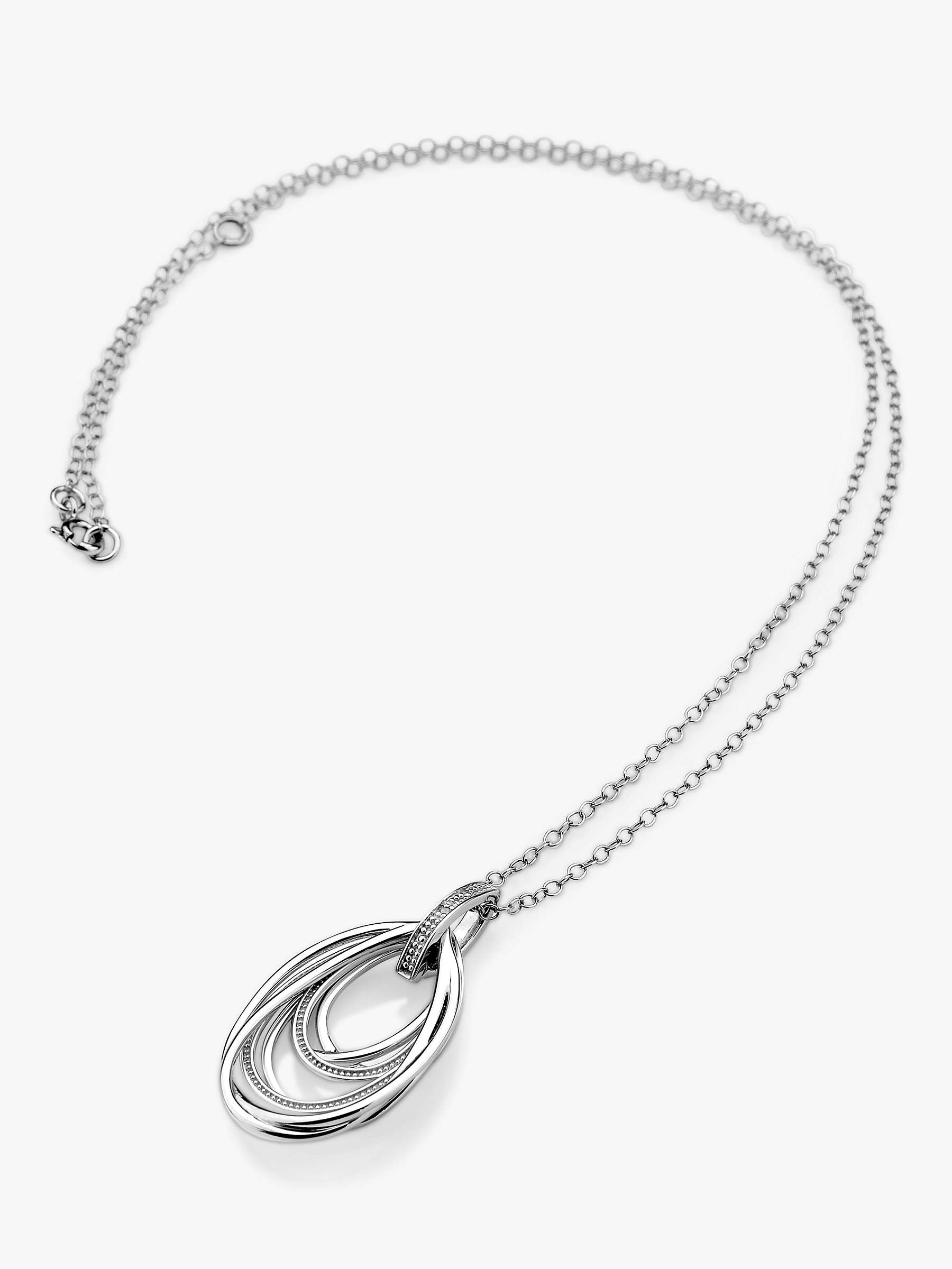 Buy Hot Diamonds Glamorous Diamond Pendant Necklace, Silver Online at johnlewis.com