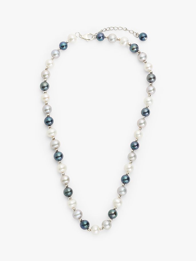 Lido Freshwater Pearl Mix Necklace, Peacock/White at John Lewis & Partners