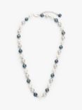 Lido Freshwater Pearl Mix Necklace, Peacock/White
