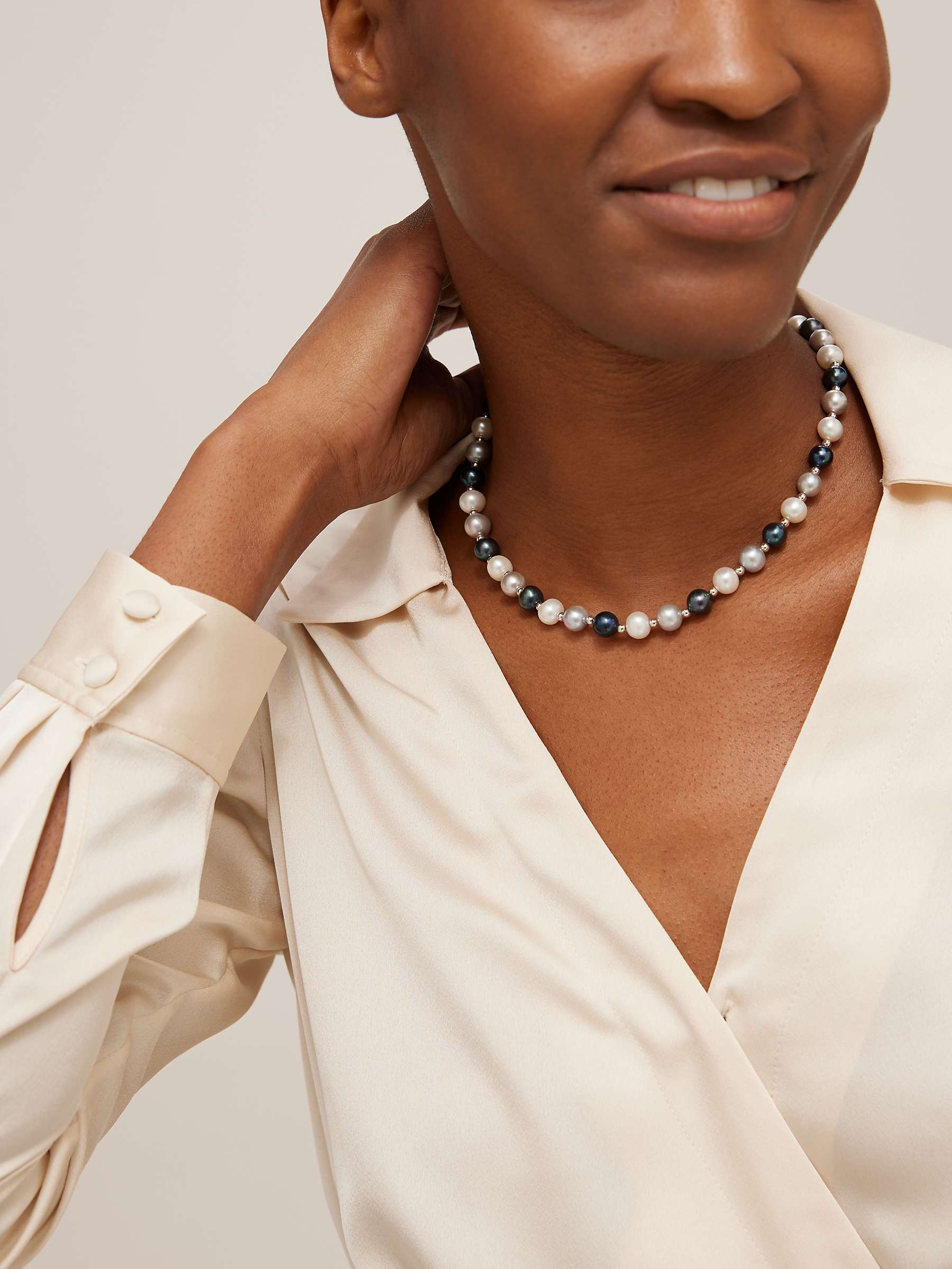Buy Lido Freshwater Pearl Mix Necklace, Peacock/White Online at johnlewis.com