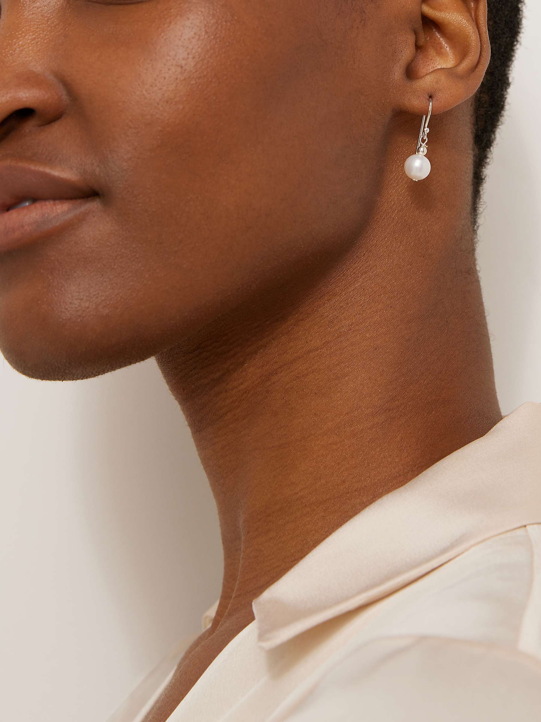 Buy Lido Freshwater Pearl Hook Earrings, White Online at johnlewis.com