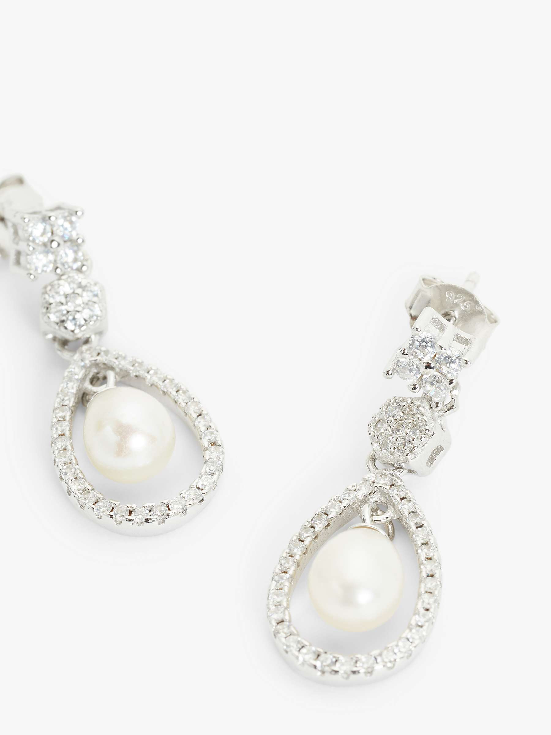 Buy Lido Freshwater Pearl & Cubic Zirconia Teardrop Drop Earrings, Silver/White Online at johnlewis.com