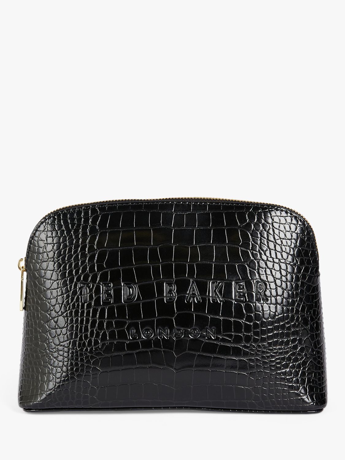 Ted Baker Crocala Croc Effect Makeup Bag, Black, One Size 1