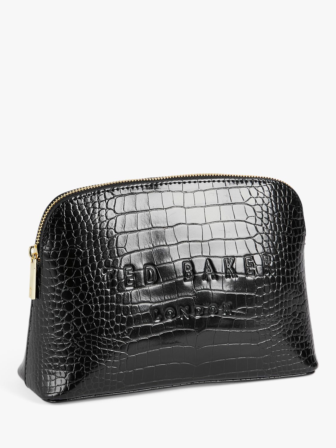 Ted Baker Crocala Croc Effect Makeup Bag, Black, One Size 3