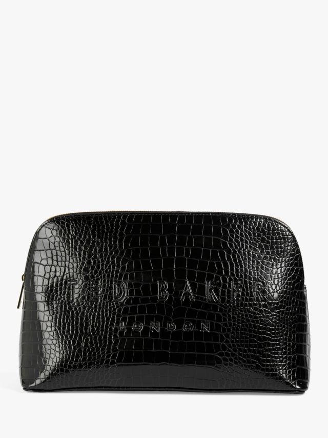 Ted Baker Crocana Croc Detail Makeup Bag, Black 1