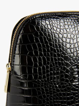 Ted Baker Crocana Croc Detail Makeup Bag, Black 4