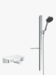 Hansgrohe Rainfinity Adjustable Hand Shower Rail Kit with Select Round Thermostatic Shower Mixer, Chrome