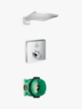 Hansgrohe Raindance 300 Square Overhead with Square Select Thermostatic Shower Mixer Valve, Chrome