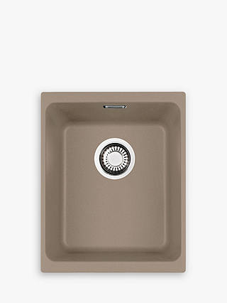 Franke Kubus KBG 110 34 Single Bowl Undermounted Composite Granite Kitchen Sink, Oyster