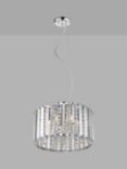 Impex Diore Crystal Pendant Ceiling Light, Small, Clear/Chrome