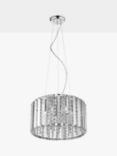 Impex Diore Crystal Pendant Ceiling Light, Small, Clear/Chrome