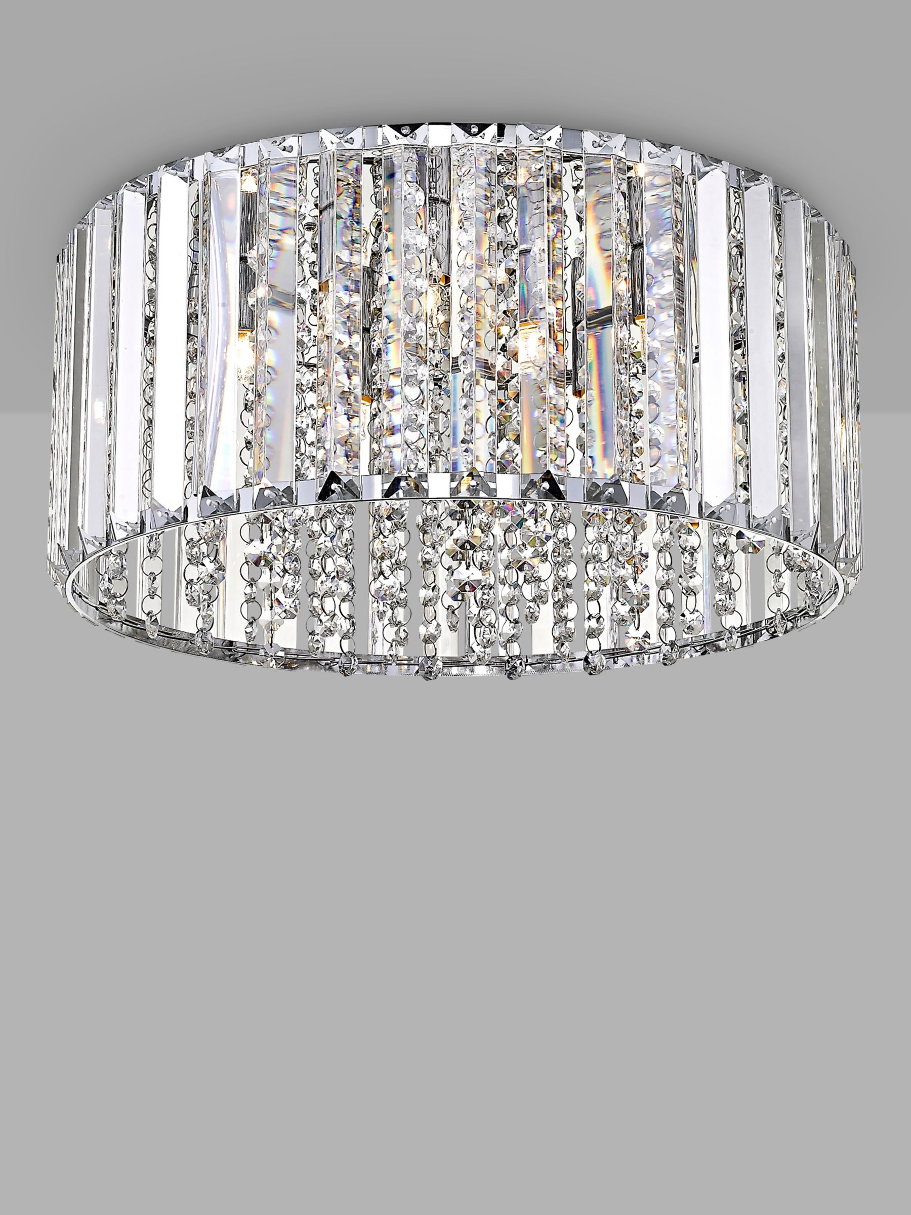 Photo of Impex diore crystal flush ceiling light large chrome