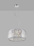 Impex Diore Crystal Pendant Ceiling Light, Large, Clear/Chrome