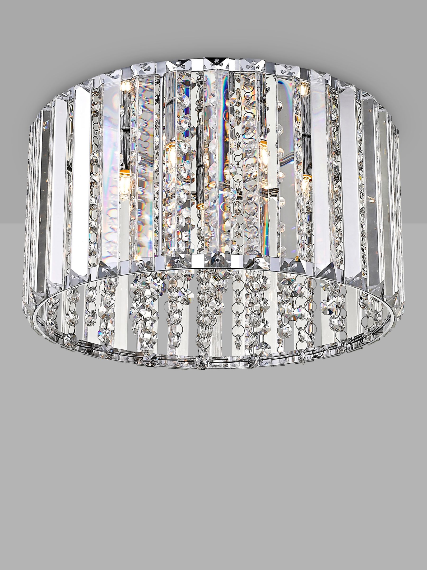 Photo of Impex diore crystal flush ceiling light small chrome