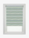 John Lewis Children's Print Stripe Made to Measure Blackout Roller Blind, Lime/Teal