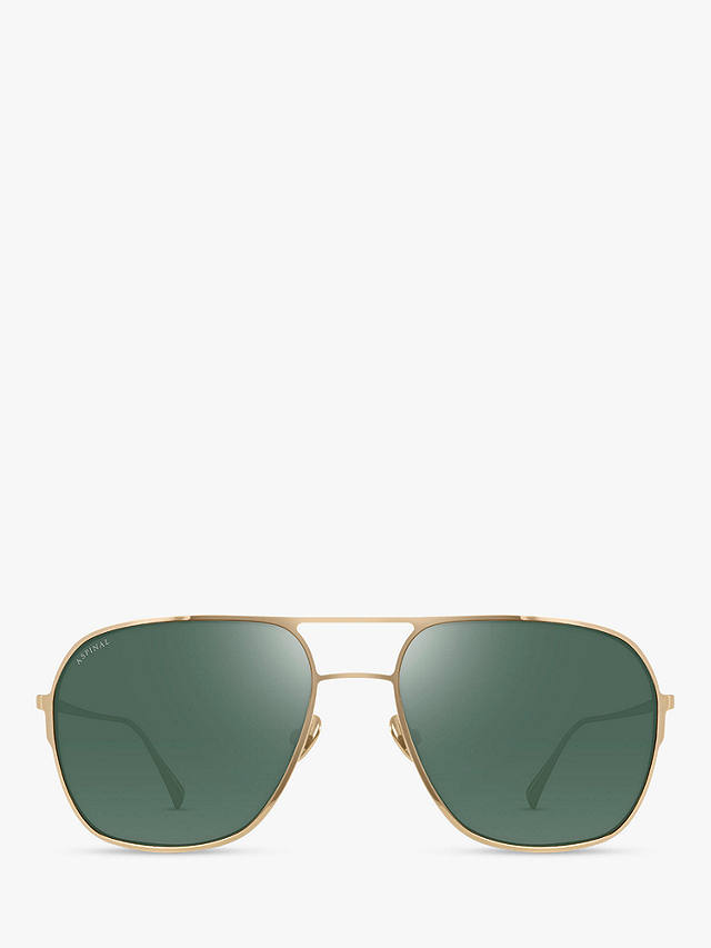 Aspinal of London Men's Maranello Aviator Frame Sunglasses, Gold