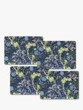 William Morris Gallery Seaweed Cork-Backed Melamine Placemats, Set of 4, Blue/Multi