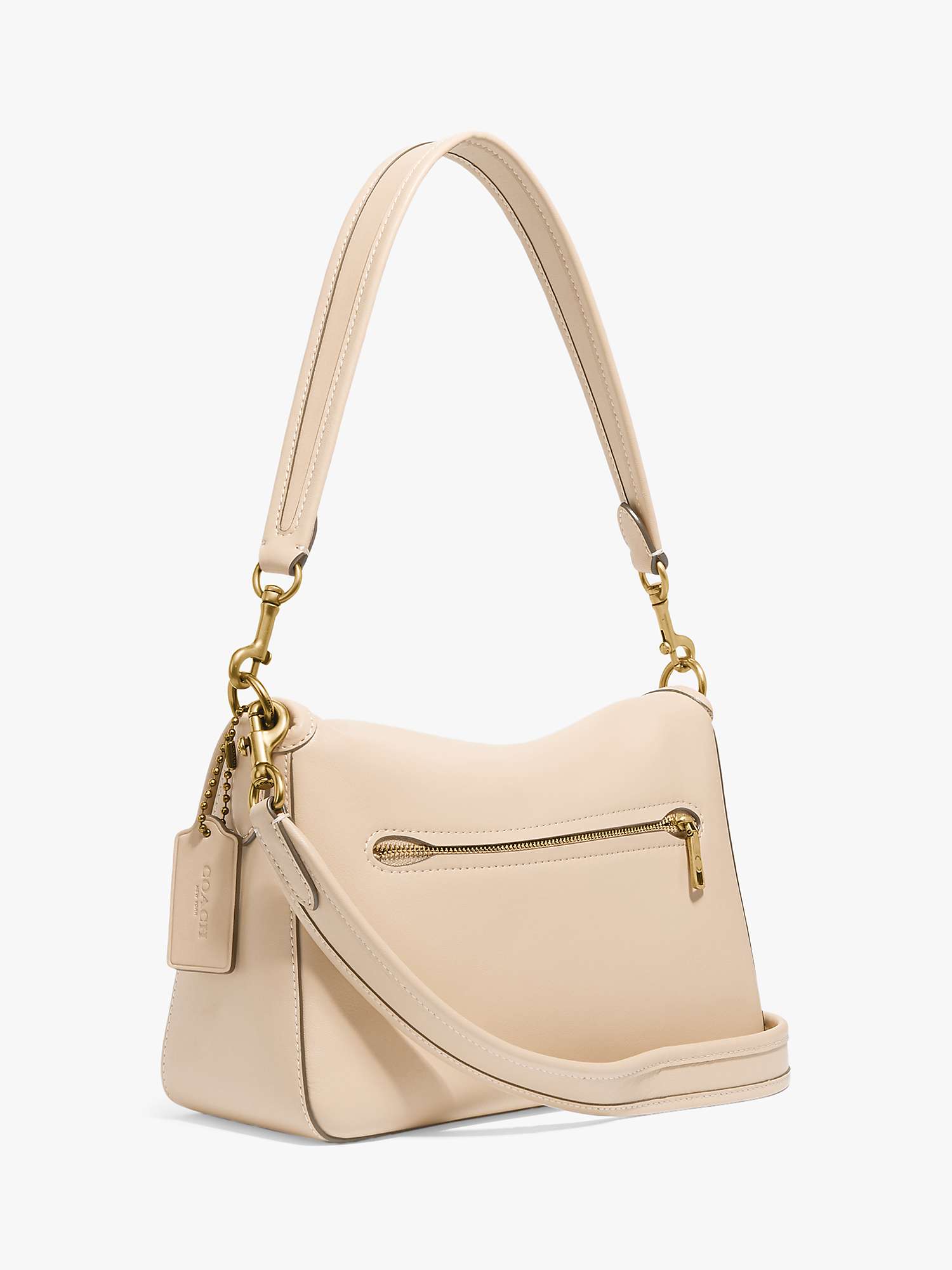 Coach Soft Tabby Leather Shoulder Bag, Ivory at John Lewis & Partners