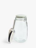 John Lewis Leckford Farm Glass Storage Jar with Stainless Steel Scoop, 1.4L, Clear