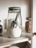 John Lewis Leckford Farm Glass Storage Jar with Stainless Steel Scoop, 1.4L, Clear