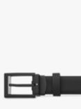 Montblanc Rectangular PVD Leather Belt, One Size, Black