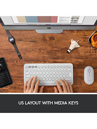 Logitech K380 Multi-Device Bluetooth Keyboard for Mac, White