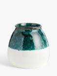 John Lewis Half Dip Vase, H19cm, Blue/White