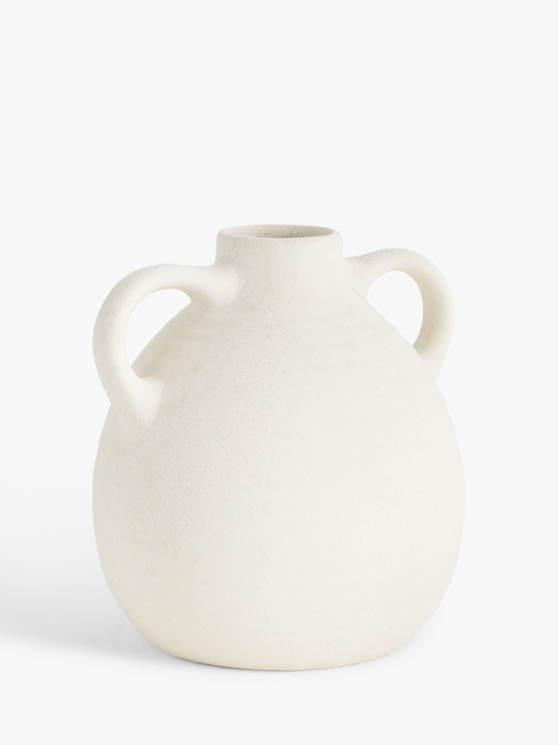 John Lewis ANYDAY Ceramic Vase with Handles, H17cm, Natural