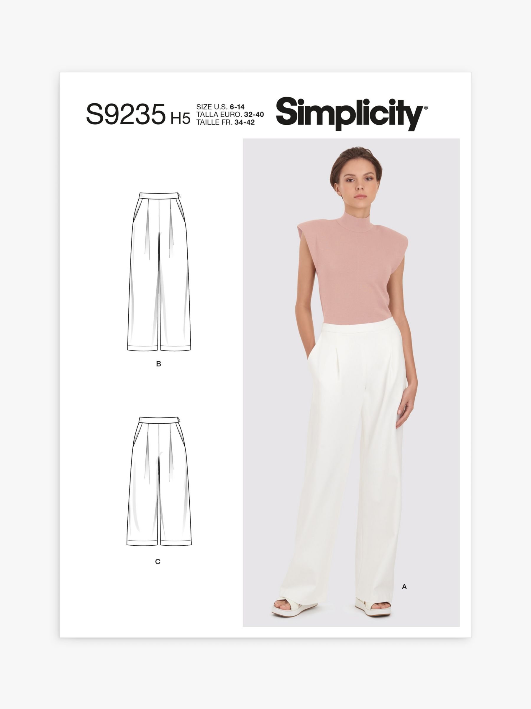 Simplicity Misses' Pleated Pants Sewing Pattern, S9235