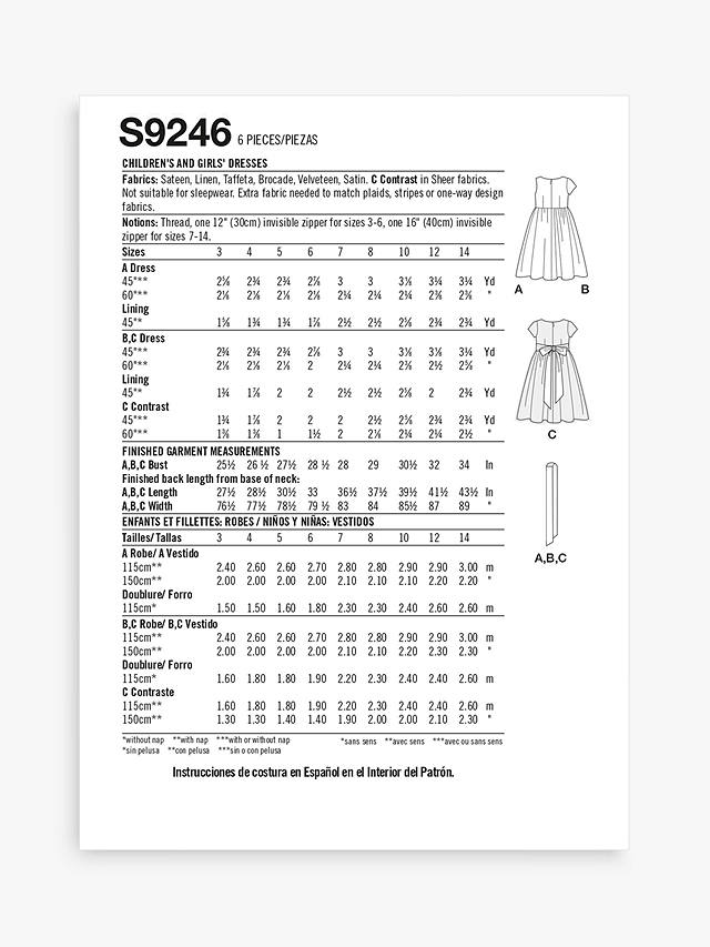 Simplicity Child's Dirndl Dress Sewing Pattern, S9246, HH