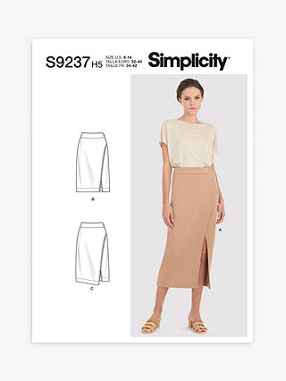 Simplicity Misses' Asymmetrical Slim Skirt Sewing Pattern, S9237, H5