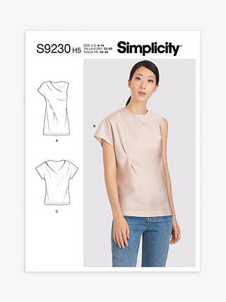 Simplicity Misses' Asymmetrical Draped Top Sewing Pattern S9230, H5