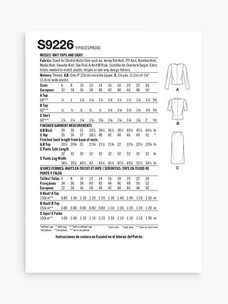 Simplicity Misses' Knit Top and Pull On Skirt Sewing Pattern, S9226, H5