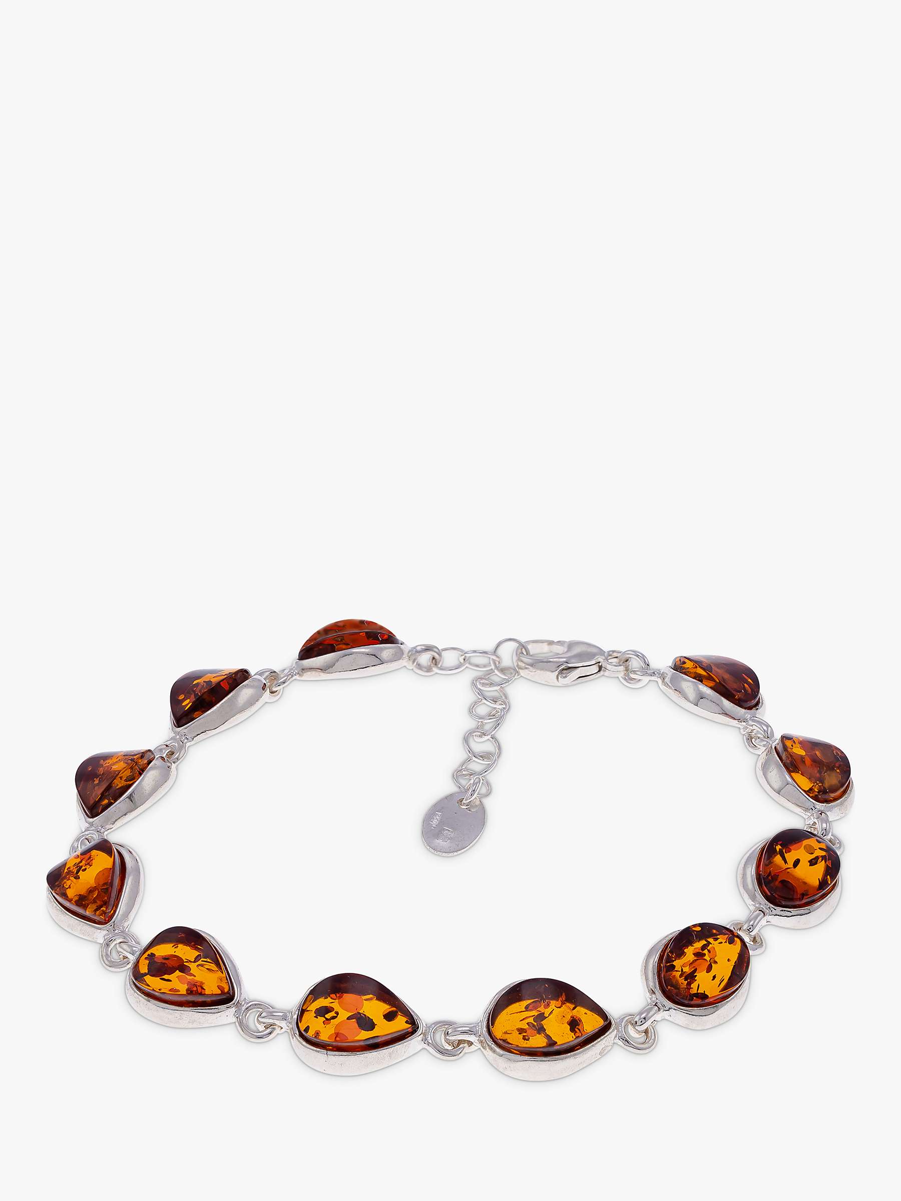 Buy Be-Jewelled Baltic Amber Chain Bracelet, Silver/Cognac Online at johnlewis.com