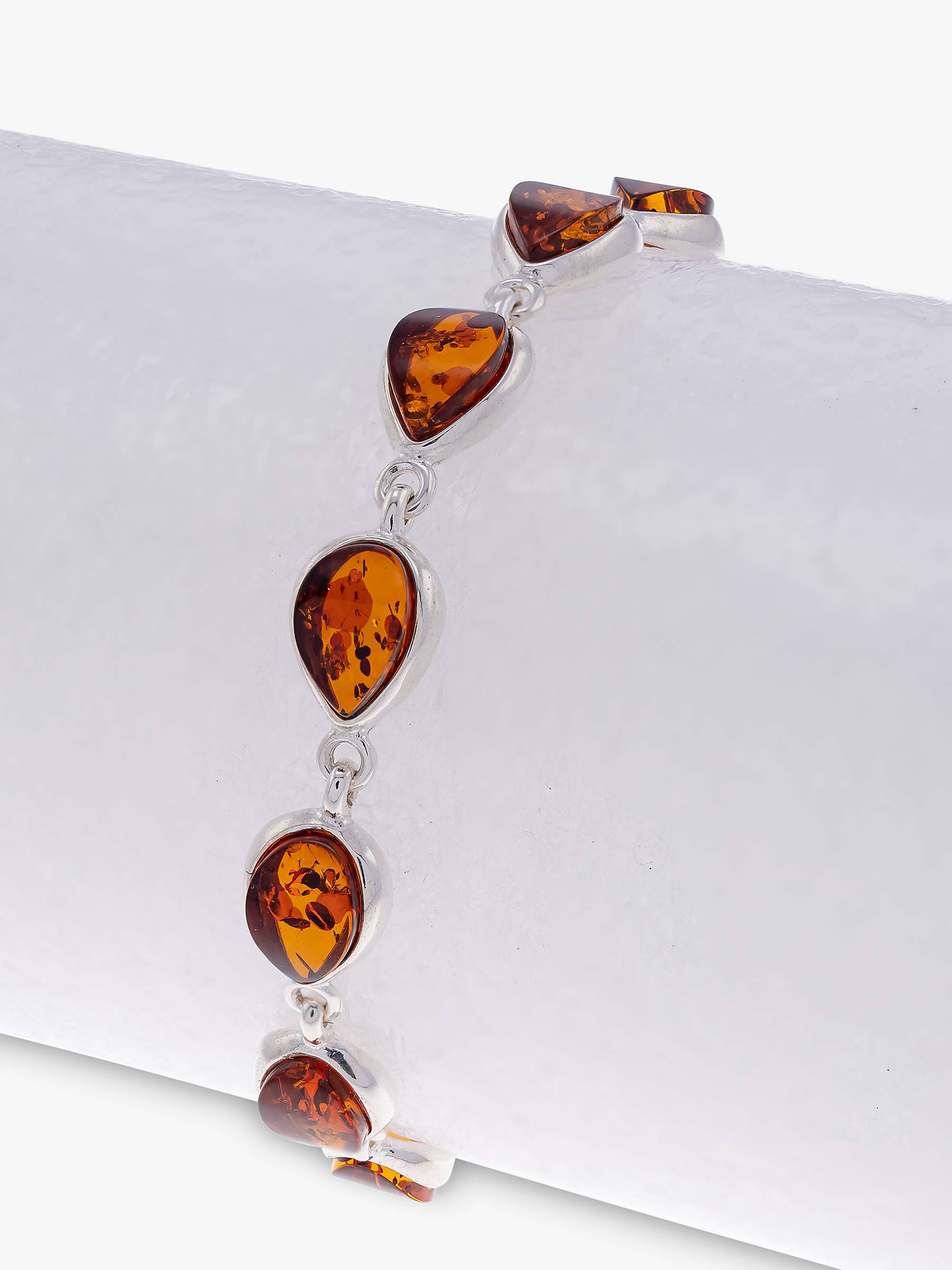 Buy Be-Jewelled Baltic Amber Chain Bracelet, Silver/Cognac Online at johnlewis.com