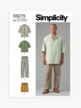 Simplicity Men's & Boys' Relaxed Shirt, Pull On Trousers and Shorts Sewing Pattern, S9279
