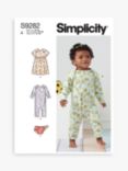 Simplicity Baby Pullover Dress, Romper Suit and Nappy Cover Sewing Pattern S9282, A