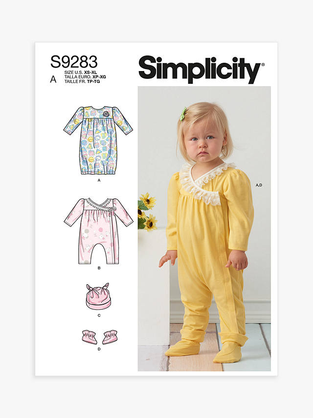 Simplicity Baby Jumpsuit Sewing Pattern, S9283, A