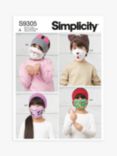 Simplicity Accessories Children's Headwear and Face Covering Sewing Pattern, S9305, A