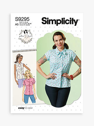 Simplicity Misses' Loose Fitting Button Front Tops Sewing Pattern, S9295, E5
