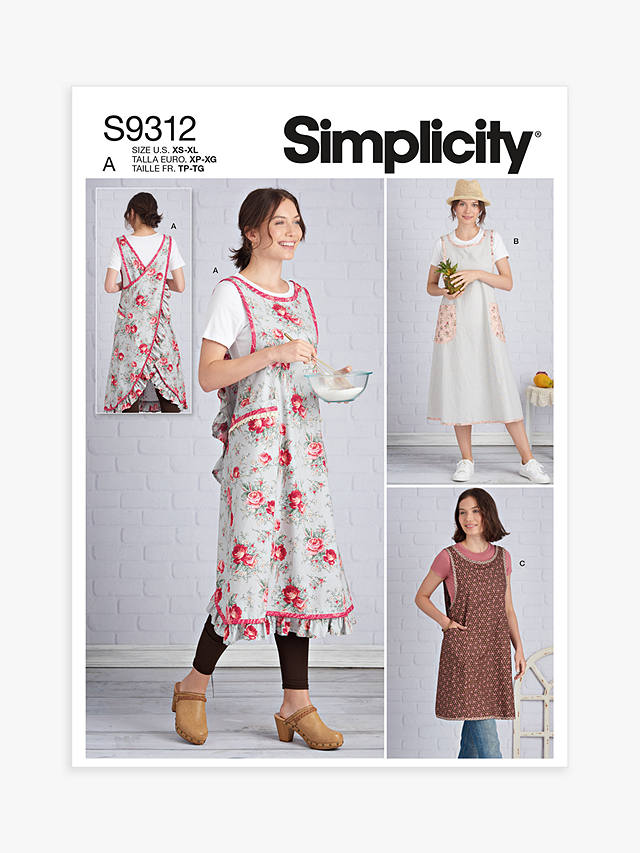 Simplicity Accessories Wrap Round Apron Sewing Pattern, S9312, A