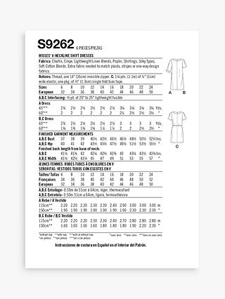 Simplicity Misses' V-Neckline Shift Dress Sewing Pattern, S9262, H5