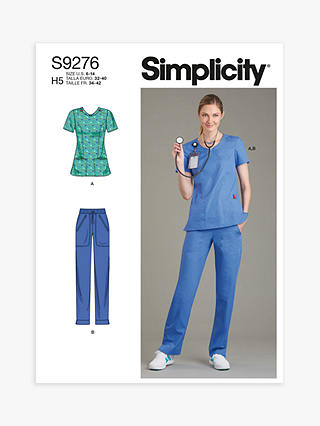 Simplicity Misses' Scrubs Sewing Pattern, S9276, H5