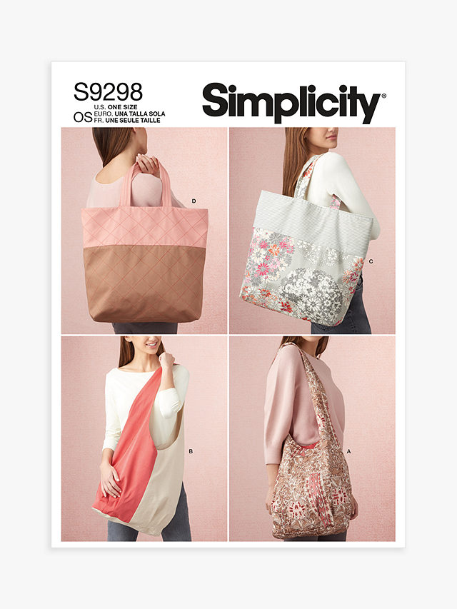Simplicity Accessories Market Tote Bags Sewing Pattern, S9298, OS