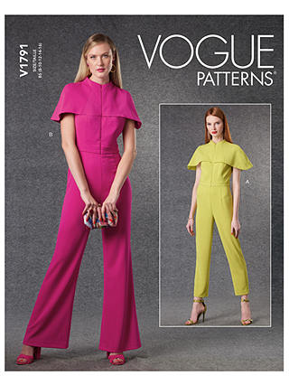 Vogue Misses' Structured Jumpsuit Sewing Pattern V1791, F5